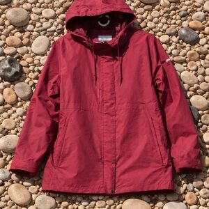Columbia Maroon Hooded Windbreaker Jacket XL
